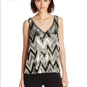 Ella Moss Silver & Black Sequin Dorian Tank